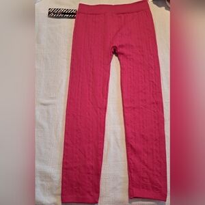 Boho Girlz girls size 10/12 pink fleece lined footless tight leggings, New